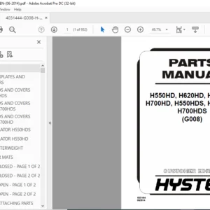 Hyster H550HD H620HD H650HD H700HD H550HDS H650HDS H700HDS (G008)Parts Manual - PDF DOWNLOAD