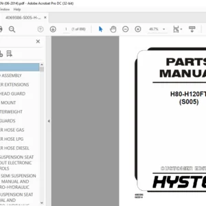 Hyster H80-H120FT (S005) Parts Manual - PDF DOWNLOAD