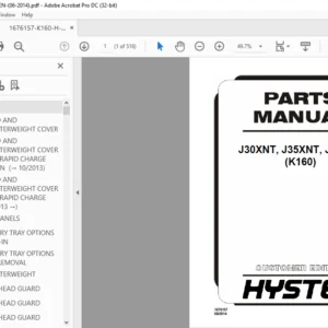 Hyster J30XNT J35XNT J40XNT (K160) Parts Manual - PDF DOWNLOAD