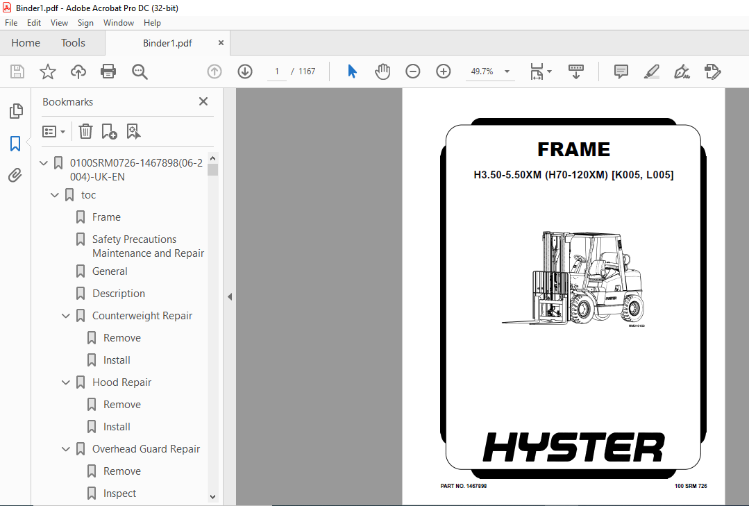 Hyster K005 (H3.50-5.50XM) Service Manual - PDF DOWNLOAD.