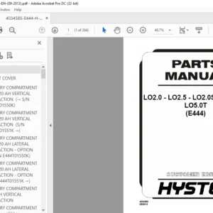 Hyster LO2.0 - LO2.5 - LO2.0S - LO1.0F - LO5.0T (E444) Parts Manual - PDF DOWNLOAD