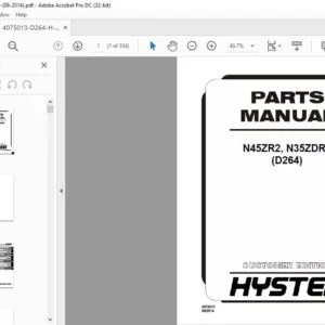 Hyster N45ZR2 N35ZDR2 (D264) Parts Manual - PDF DOWNLOAD