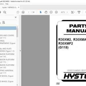 Hyster R30XM2 R30XMA2 R30XMF2 (G118) Parts Manual - PDF DOWNLOAD