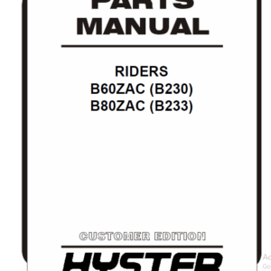 Hyster RIDERS B60ZAC (B230) B80ZAC (B233) Parts Manual - HeyDownloads ...