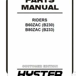Hyster RIDERS B60ZAC (B230) B80ZAC (B233) Parts Manual - PDF DOWNLOAD