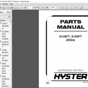 Hyster S135FT S155FT (E024) Parts Manual - PDF DOWNLOAD