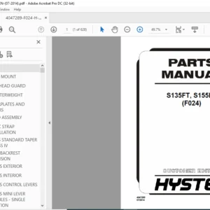 Hyster S135FT S155FT (F024) Parts Manual - PDF DOWNLOAD