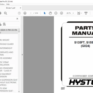 Hyster S135FT S155FT (G024) Parts Manual - PDF DOWNLOAD