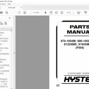 Hyster S70-100XM; S80-100XMBCS; S120XMS; S100XM-PRS (F004) Parts Manual - PDF DOWNLOAD