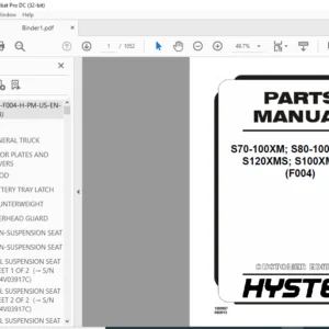 Hyster S70-100XM; S80-100XMBCS; S120XMS; S100XM-PRS (F004) Parts Manual - PDF DOWNLOAD