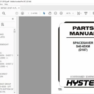 Hyster Spacesaver S40-65XM (D187) Parts Manual - PDF DOWNLOAD