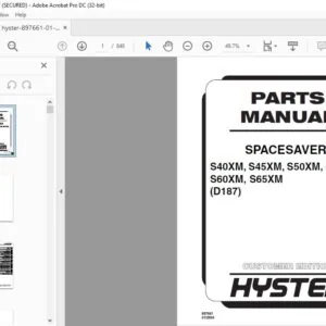 Hyster Spacesaver S40XM S45XM S50XM S55XM S60XM S65XM (D187) Parts Manual - PDF DOWNLOAD