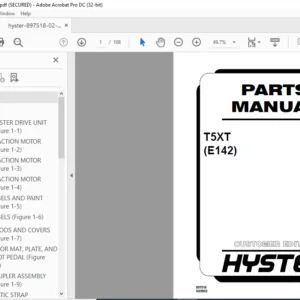 Hyster T5XT (E142) Parts Manual - PDF DOWNLOAD