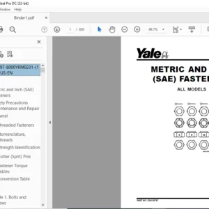 Hyster yale A295 Service Manual - PDF DOWNLOAD