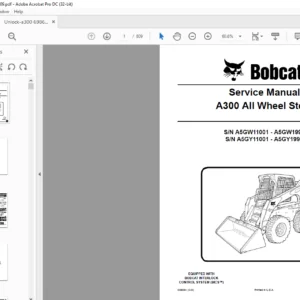 2009 Bobcat A300 All-Wheel Steer Service Manual - PDF DOWNLOAD
