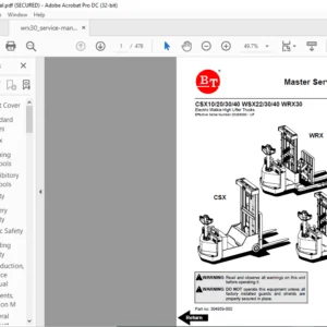 BT CSX10 20 30 40 WSX22 30 40 WRX30 Master Service Manual 304959-000 - PDF DOWNLOAD