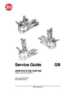 BT IXION S10 12 12S S12F 16D Service Guide Manual 202179-040 - PDF DOWNLOAD