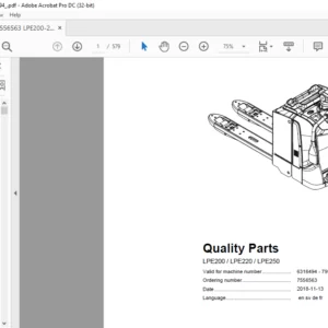 BT LPE200 LPE220 LPE250 Quality Parts Manual - PDF DOWNLOAD