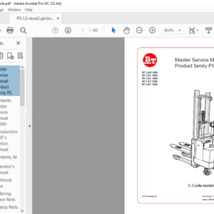 BT LSR 1200 BT LSV 1600 BT LSV 1250 BT LST 1350 BT LSF 1250 Product family PS Master Service Manual