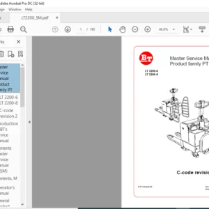 BT LT 2200-6 LT 2200-8 Product Family PT Master Service Manual - PDF DOWNLOAD