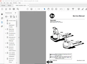 BT RMX HMX Electric Low Lift Pallet Truck Service Manual 02065-000 - PDF DOWNLOAD