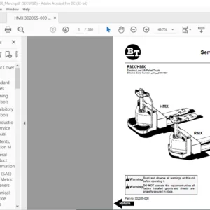 BT RMX HMX Electric Low Lift Pallet Truck Service Manual 02065-000 - PDF DOWNLOAD