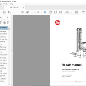 BT RRE140 160 180 200 250 Repair Manual 7510399-020 - PDF DOWNLOAD