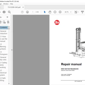 BT RRE140 160 180 200 250 Repair Manual 7510399-020 - PDF DOWNLOAD