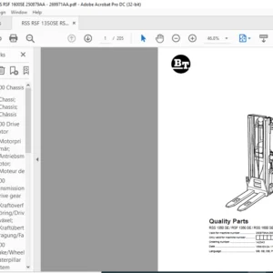 BT RSS 1350 SE RSF 1350 SE RSS 1600 SE RSF 1600 SE Quality Parts Manual - PDF DOWNLOAD