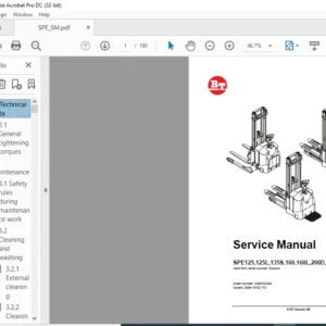 BT SPE125 125L 135S 160 160L 200D 200 200L Service Manual 230076-040 - PDF DOWNLOAD