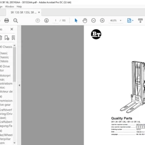 BT SR 1.35 SR 1.35L SR 1.6 SR 1.6L Quality Parts Manual - PDF DOWNLOAD