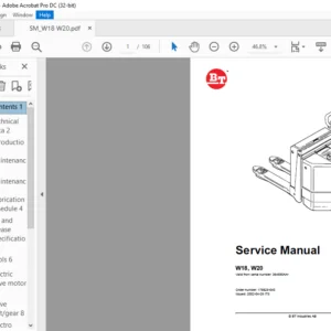 BT W18 W20 Service Manual 178825-040 - PDF DOWNLOAD