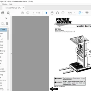 BT_OM Electric Order Picker OPX30 3031253001-up Master Service Manual 311348-000 - PDF DOWNLOAD