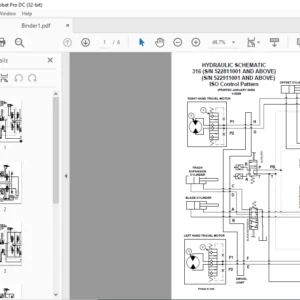 Bobcat 316 HYDRAULIC SCHEMATIC + ELECTRICAL SCHEMATIC Manual  - PDF DOWNLOAD