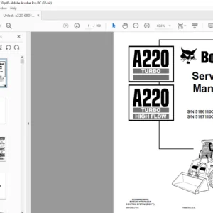 Bobcat A220 Turbo A220 Turbo High Flow Service Manual - PDF DOWNLOAD