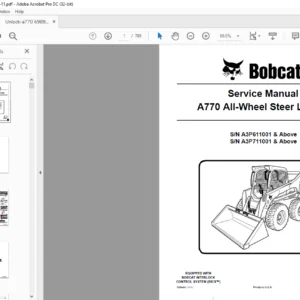 Bobcat A770 All-Wheel Steer Loader Service Manual - PDF DOWNLOAD