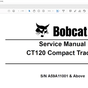 Bobcat CT120 Compact Tractor Service Manual - PDF DOWNLOAD