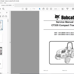 Bobcat CT335 Compact Tractor Service Manual - PDF DOWNLOAD