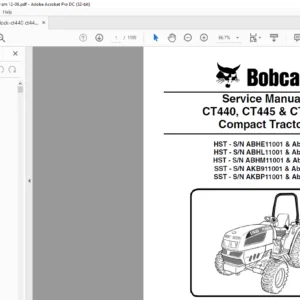 Bobcat CT440 CT445 & CT450 Compact Tractor Service Manual - PDF DOWNLOAD