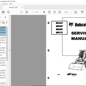 Bobcat M444 M500 M600 M610 Service Manual - PDF DOWNLOAD