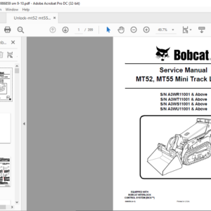 Bobcat MT52 MT55 Mini Track Loader Service Manual - PDF DOWNLOAD