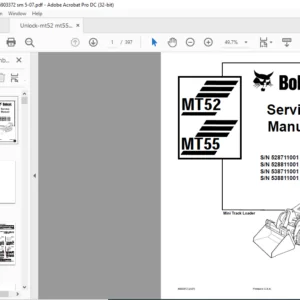 Bobcat MT52 MT55 Mini Track Loader Service Manual 6903372 - PDF DOWNLOAD