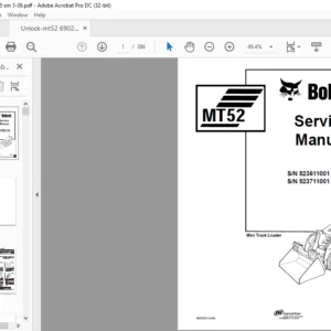 Bobcat MT52 Mini Track Loader Service Manual - PDF DOWNLOAD