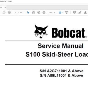 Bobcat S100 Skid-Steer Loader Service Manual 6904926US(9-08) - PDF DOWNLOAD