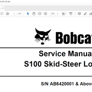 Bobcat S100 Skid-Steer Loader Service Manual 6987401 (4-11) - PDF DOWNLOAD