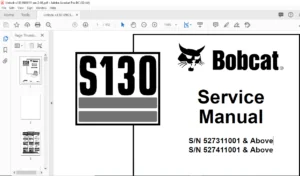 Bobcat S130 Skid-Steer Loader Service Manual 6903151 (2-06) - PDF DOWNLOAD