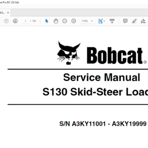 Bobcat S130 Skid-Steer Loader Service Manual 6986565 (7-09) - PDF DOWNLOAD
