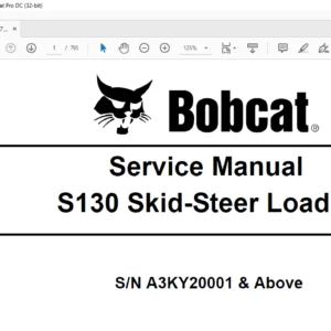 Bobcat S130 Skid-Steer Loader Service Manual 6987032 (11-10) - PDF DOWNLOAD