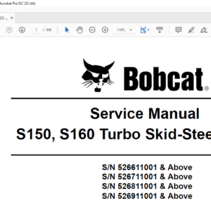 Bobcat S150 S160 Turbo Skid-Steer Loader Service - HeyDownloads