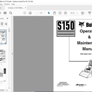 Bobcat S150 Skid-Steer Loader Operation & Maintenance Manual 6902684-EN (07-05) - PDF DOWNLOAD